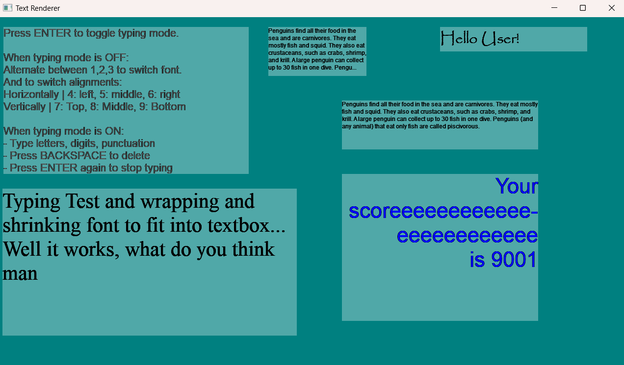 Text Rendering System