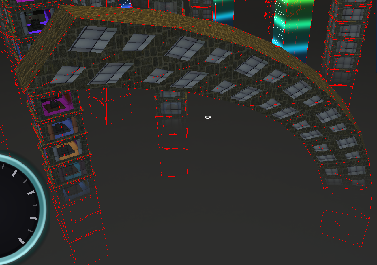 Curved building rendered in the engine