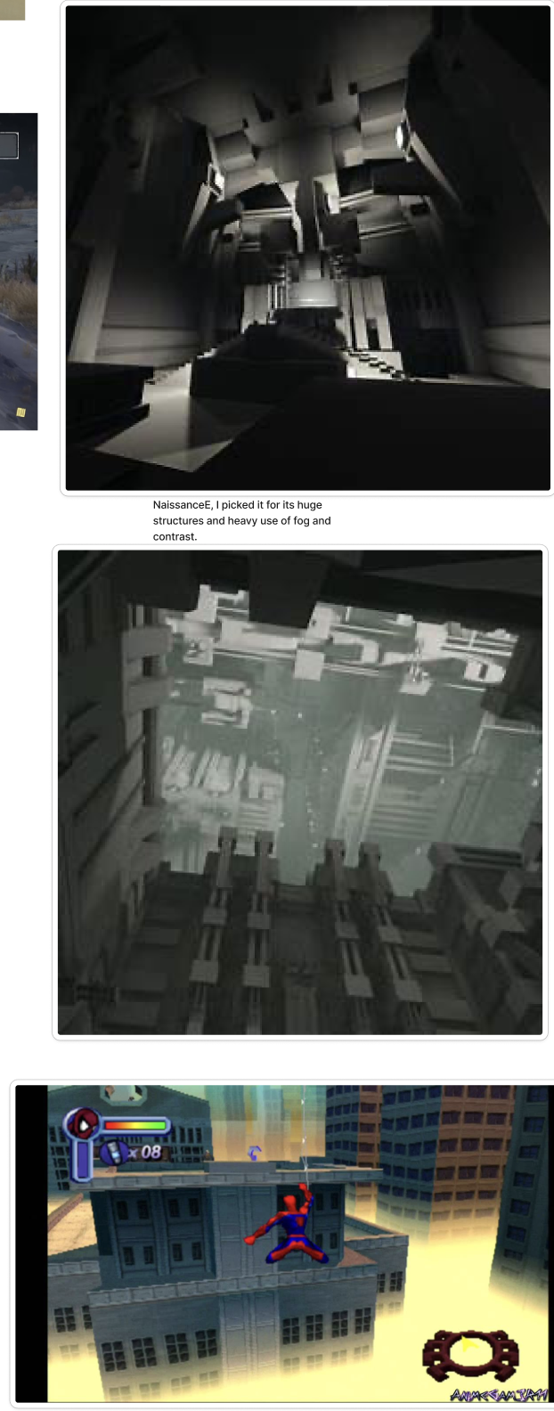 Inspiration board: Neon White, Clustertruck, Antichamber, Superhot, and other movement-game references
